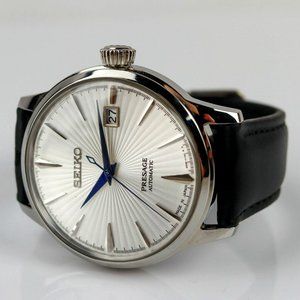 *2 Straps Included* Seiko Presage Cocktail Automatic Watch Skeleton Back 45mm